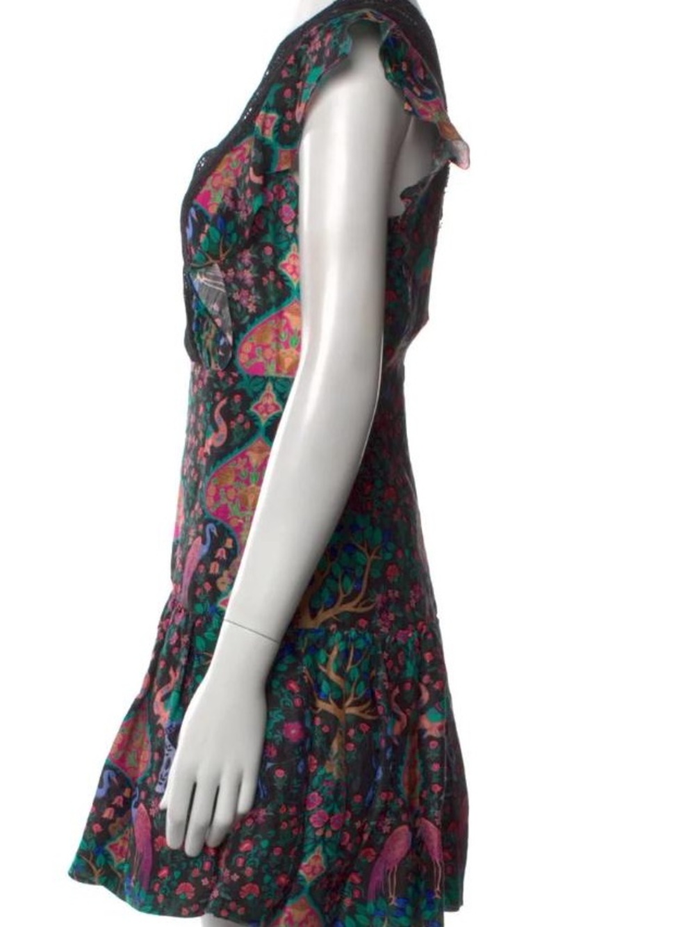 Sandro Paris Iveane Lace-Trim Floral Mini Dress - Picture 3 of 8
